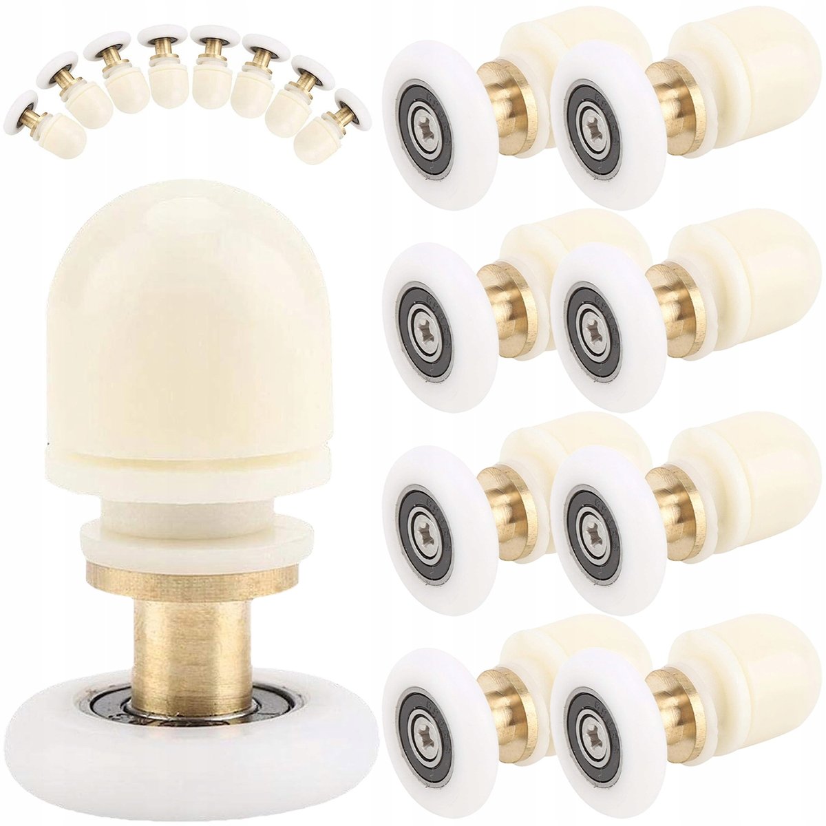 Komplet 8 Rolek do Kabiny Prysznicowej Kółka Rolki ZK-08