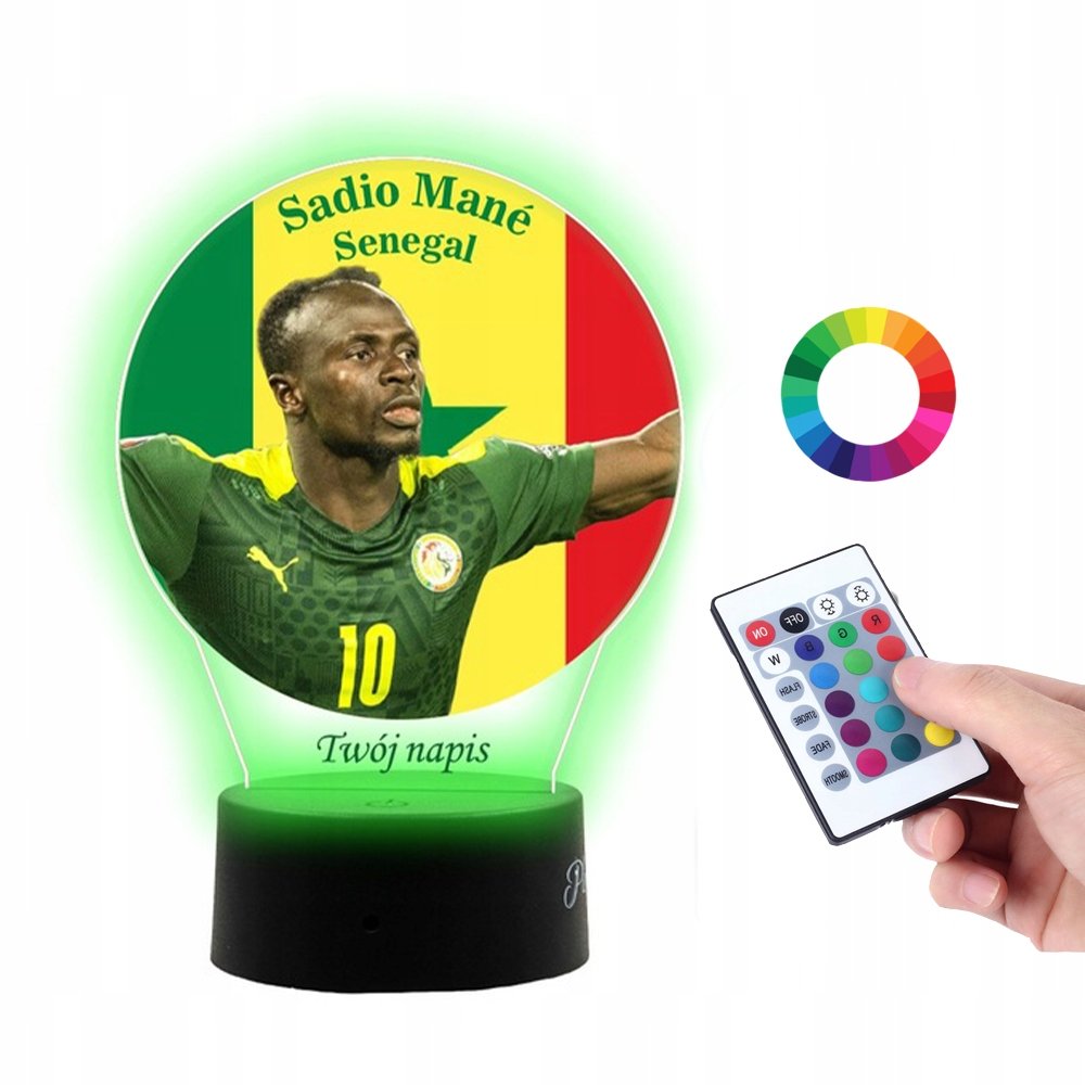 Lampka Na Biurko Statuetka UV Sadio Mane Mundial