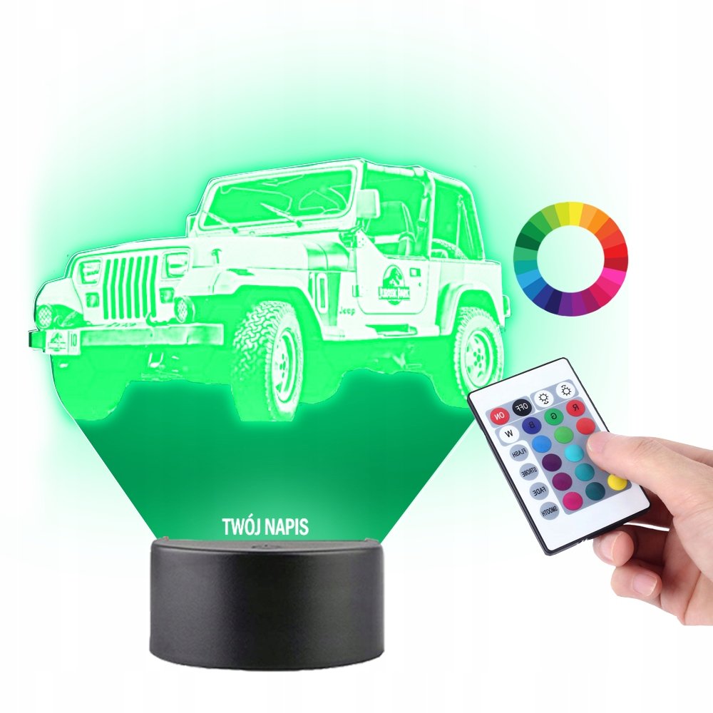 Lampka na Biurko Statuetka Samochód Park Jurajski