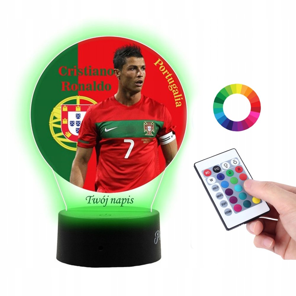 Lampka Na Biurko Statuetka UV Cristiano Ronaldo