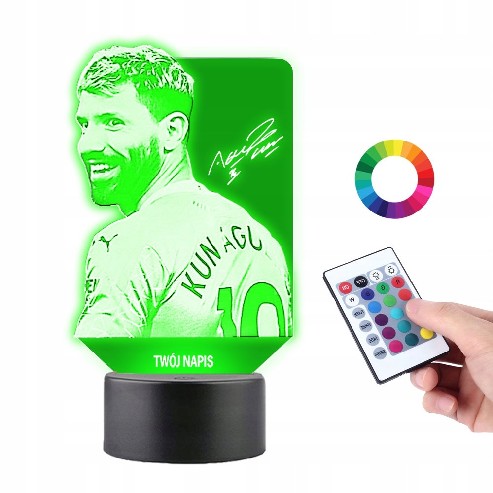 Lampka na Biurko Statuetka Sergio Aguero Piłkarz