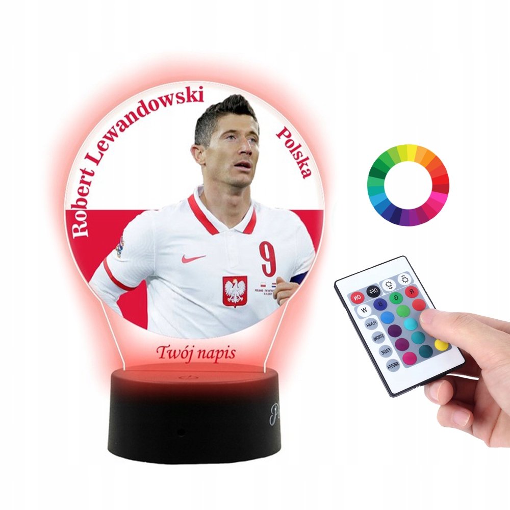 Lampka Na Biurko Statuetka UV Robert Lewandowski