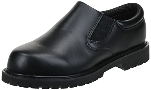Skechers do pracy męskie bawełniane Goddard Twin Gore antypoślizgowe wsuwane, Czarny, 12 X-Wide