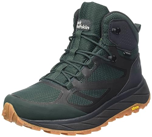 Jack Wolfskin Męskie buty trekkingowe TERRAVENTURE Texapore MID M, Black Olive, 47 EU, czarny/oliwkowy (Black Olive), 47 EU