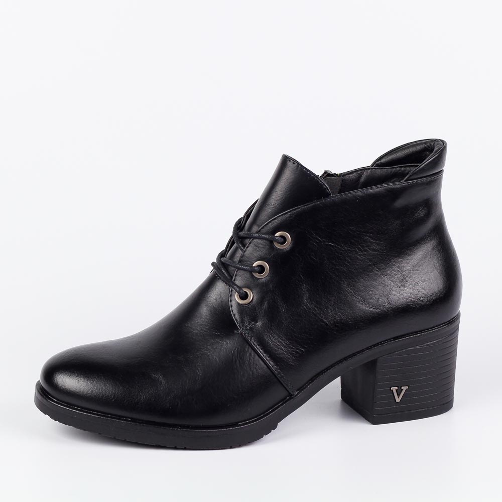 Czarne botki damskie na obcasie VINCEZA 58149 - Vinceza