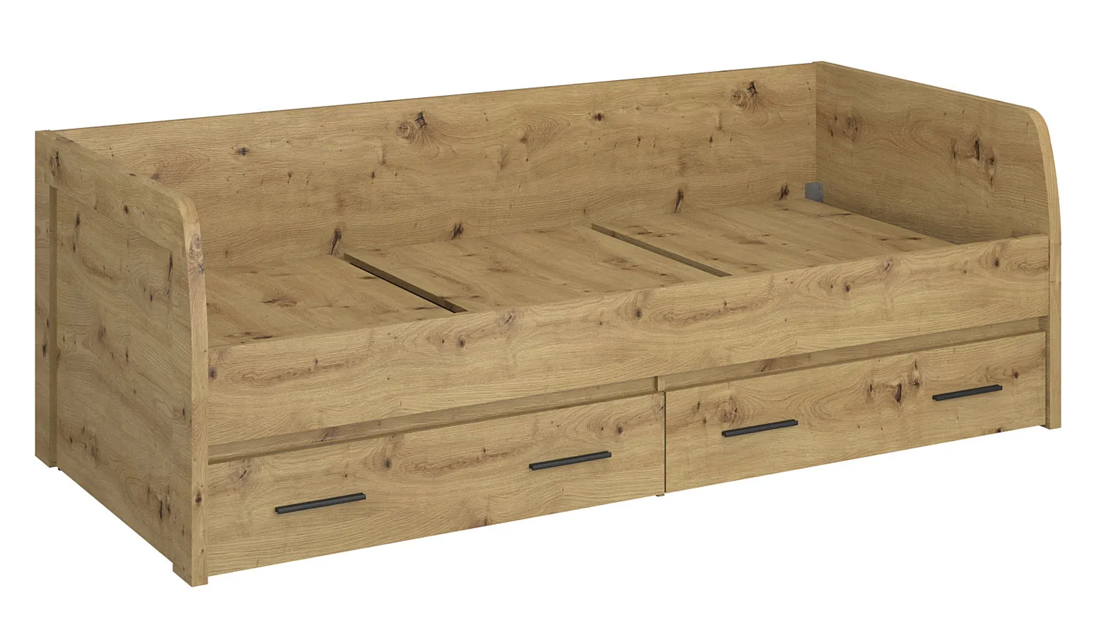 Młodzieżowe Łóżko Z Szufladami 90X200 Dąb Artisan W4-R44