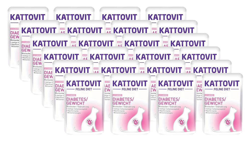 Kattovit Diabetes/Gewicht łosoś 24x85g saszetka