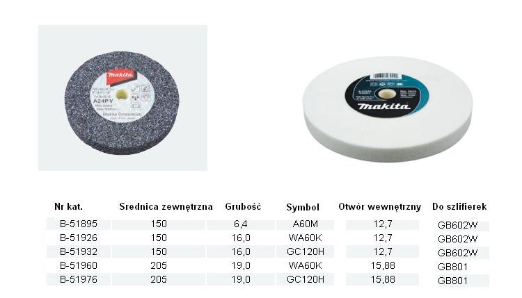 Kamień do szkifierki stołowej MAKITA, 150 mm B-51895