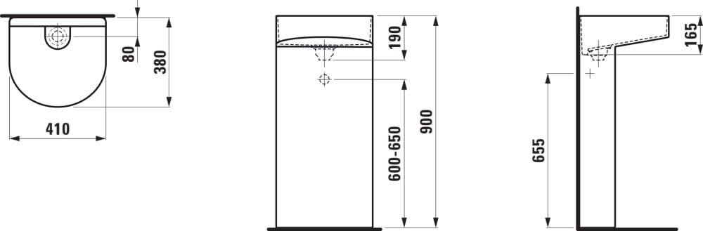 Laufen Sonar Umywalka ścienna 90x41 cm bez przelewu bez otworu na baterie biała z powłoką LCC H8113414001121 - odbiór osobisty: Kraków, Warszawa