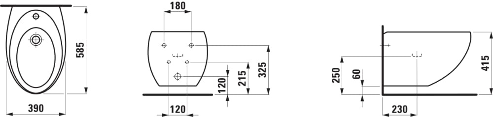Laufen Ilbagnoalessi Bidet podwieszany czarny mat H8309717163041 - odbiór osobisty: Kraków, Warszawa