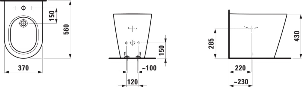 Laufen Kartell Bidet stojący czarny mat H8323317163021 - odbiór osobisty: Kraków, Warszawa