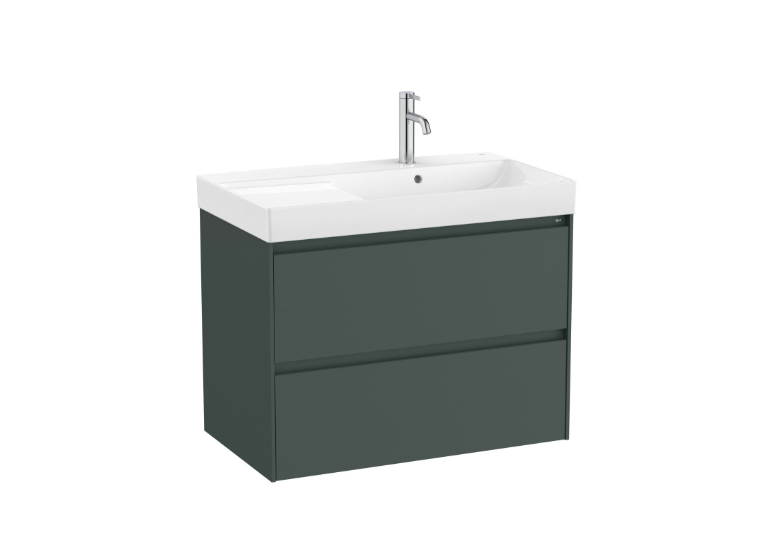 Roca Ona Zestaw umywalka meblowa 80x46 cm prawa z szafką podumywalkową ciemny zielony mat/biały A851690513 - odbiór osobisty: Kraków, Warszawa