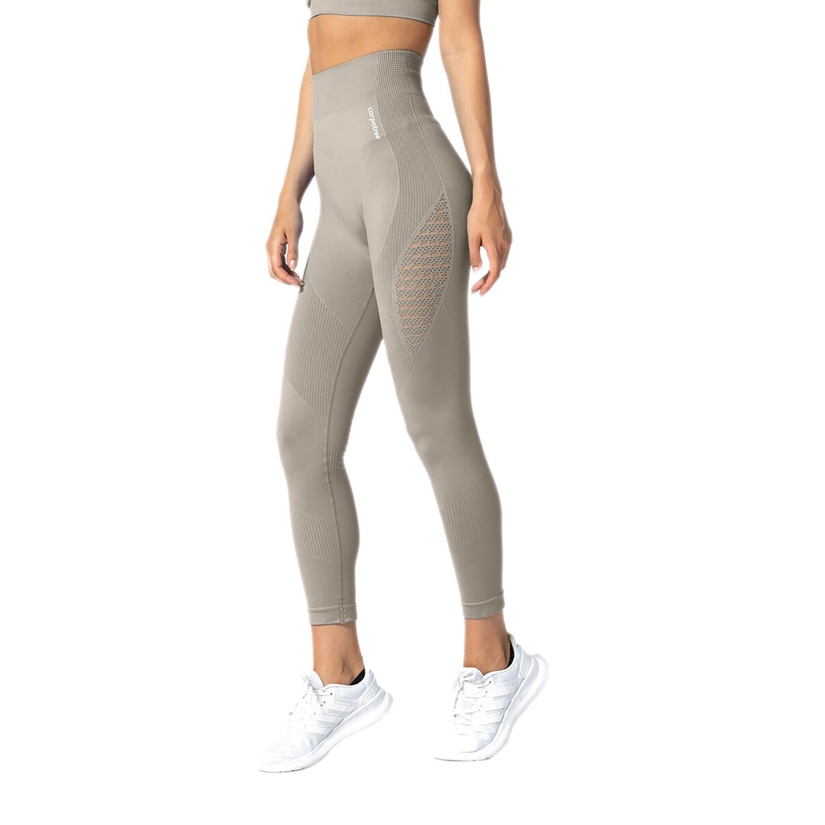 Legginsy bezszwowe damskie Carpatree Phase Seamless beżowe CP-PSL-LA XS