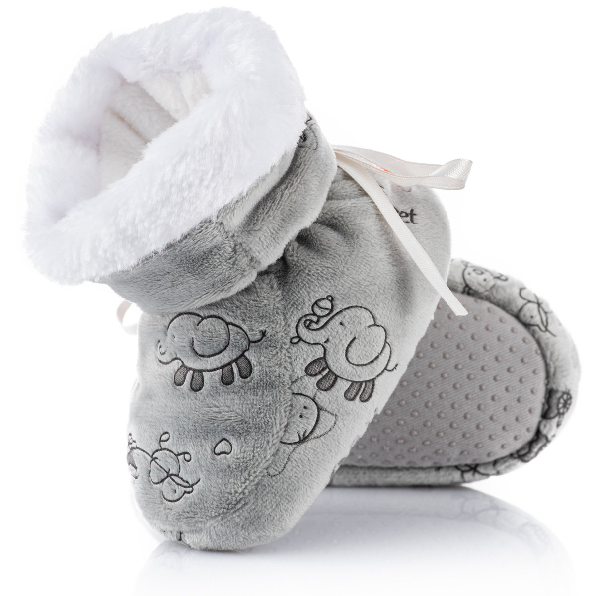 Buciki niechodki – ciepłe kapcie niemowlęce - 0-6m