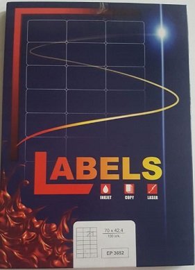 ETYKIETY SAMOPRZYLEPNE A4 100 SZT 70X42,4 LABELS EP 3652