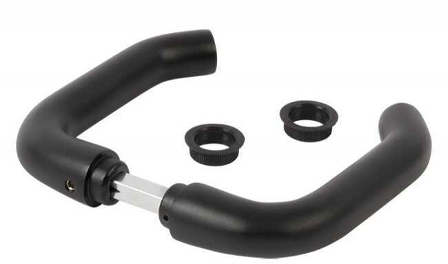 Czarna klamka z anodowanego aluminium typu Hybrid z trzpieniem 8 mm długość 120 mm (3006B-H)