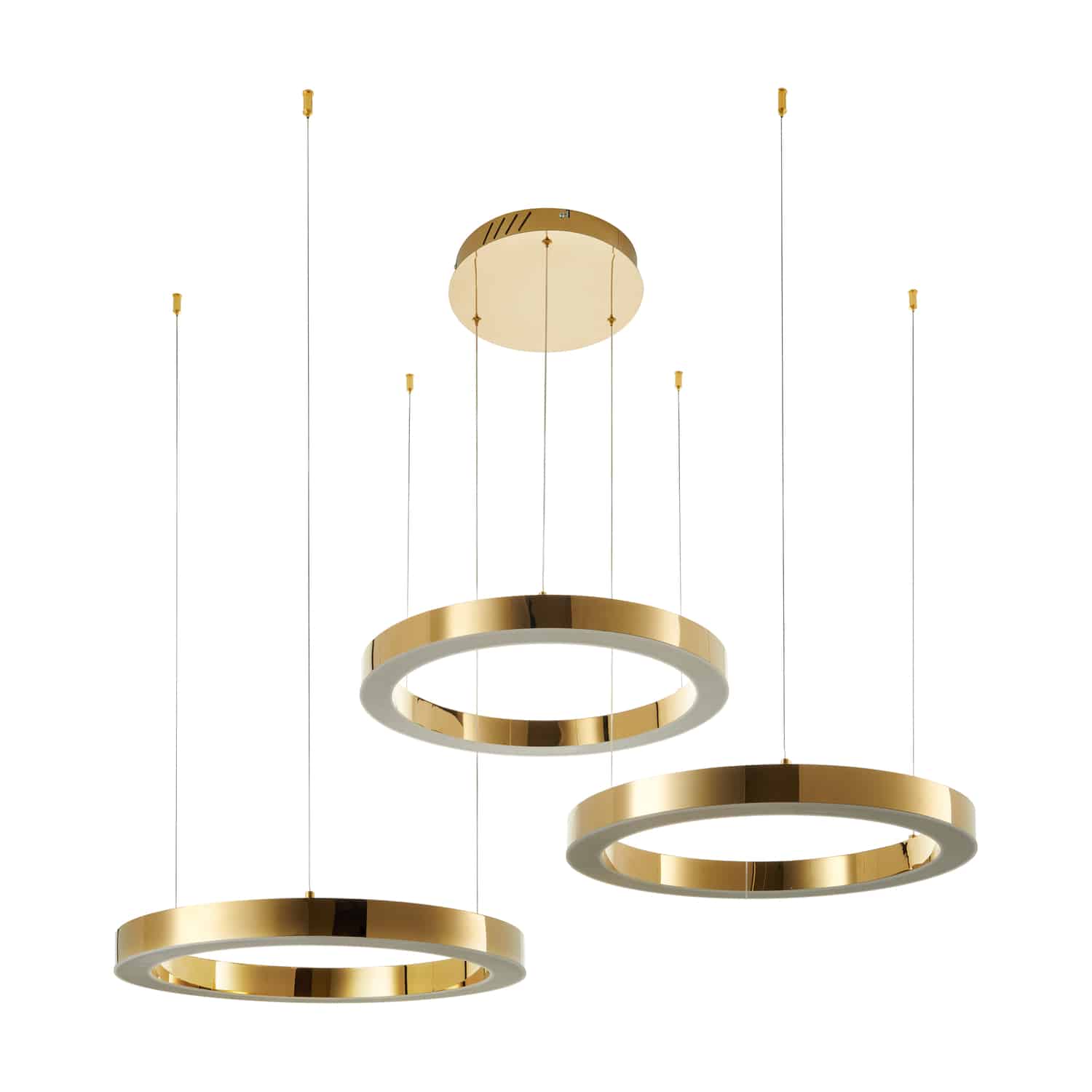 Lampa wisząca CIRCLE 60+60+60 LED złoty połysk na 1 podsufitce - DN924-60+60+60 gold - Step Into Design