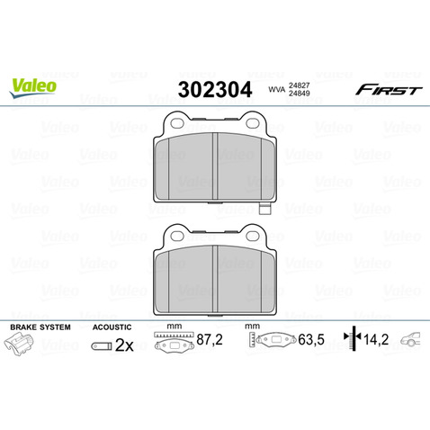 Klocki hamulcowe - komplet VALEO 302304