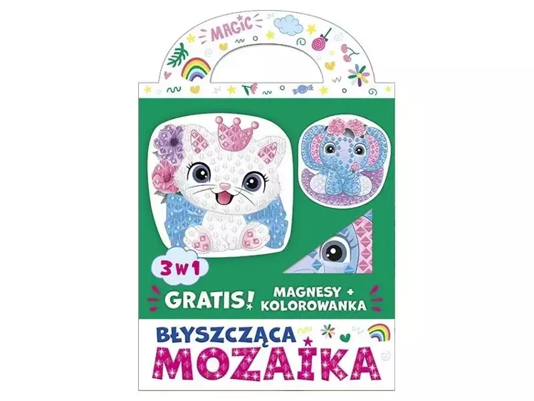 Błyszcząca mozaika 3w1 - Kotek i słonik - Ranok-Creative