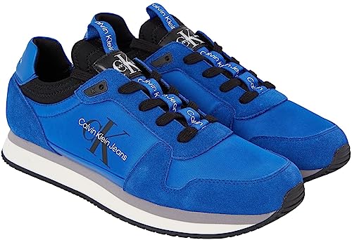 Calvin Klein Męskie skarpety do biegania retro sznurowane Ny-LTH Sneaker, Lapis niebieski/czarny, 45 EU, Lapis niebieski czarny, 44 EU