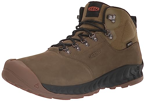 KEEN Męskie buty trekkingowe Nxis Explorer Mid, Ciemnooliwkowy czarny, 45 EU