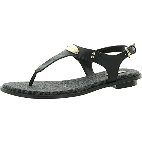 Michael Kors MK Plate Thong, Sandały damskie, Black, 42 EU, Czarny