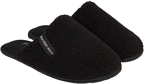 Calvin Klein Damskie kapcie hotelowe Sherpa Wn, Logo Black Dew, 37 EU