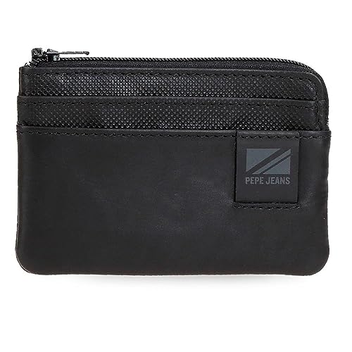 Pepe Jeans Topper Portfel Czarny 11x7x1,5 cms Skóra, czarny, Talla única, portmonetka