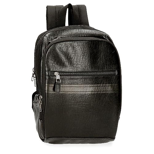 Pepe Jeans Horley Bagaż- Torba kurierska Mężczyzna, czarny, Talla única, Podwójny plecak Adaptacyjny Komora