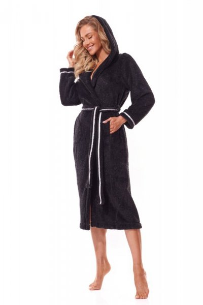 L&L Soft Long 2322 Czarny szlafrok damski - l&l