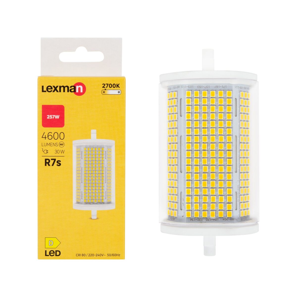 Żarówka LED R7S 30 W 4600 lm Ciepła biel Lexman