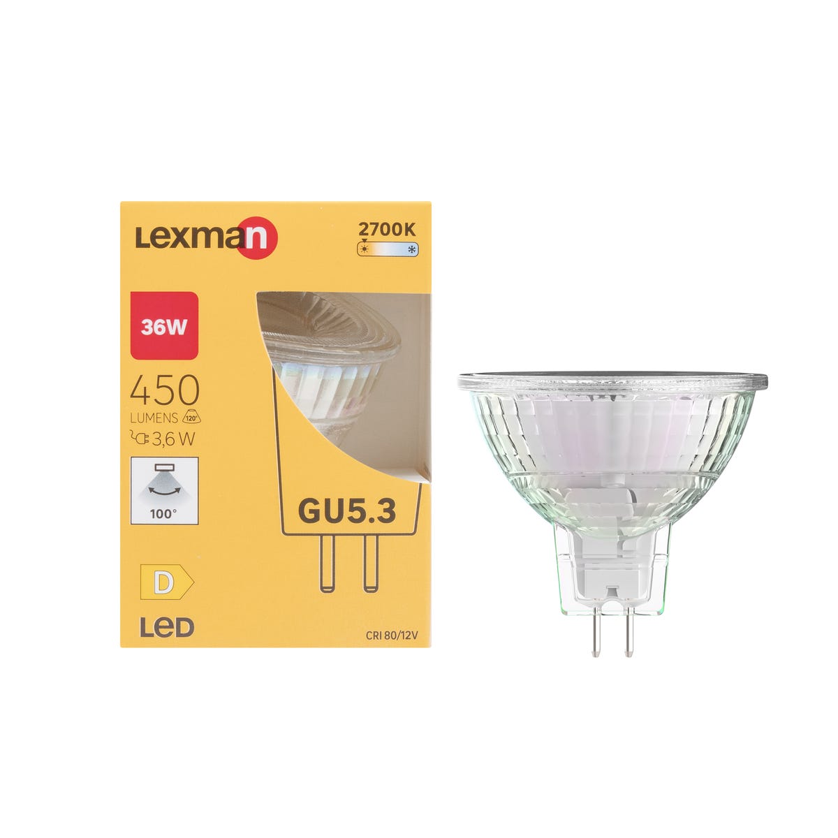 Żarówka LED GU5.3 3,6 W 450 lm Ciepła biel Lexman
