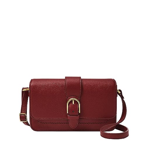 Fossil Torebka Damska Zoey Mała Czarna Skórzana Torba Crossbody Czerwona, L : 19.7 cm, w : 3.8 cm, H : 11.4 cm, Zb1937602
