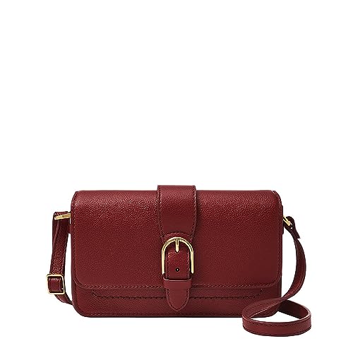 Fossil Torebka Damska Zoey Mała Czarna Skórzana Torba Crossbody Czerwona, L : 19.7 cm, w : 3.8 cm, H : 11.4 cm, Zb1937602