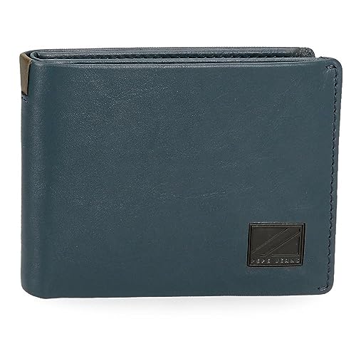 Pepe Jeans Marshal Portfel Poziomy z Portmonetką Niebieski 11x8x1 cms Skóra, niebieski, Talla única, Portfel poziomy z portmonetką