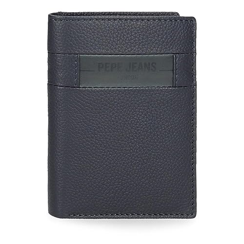 Pepe Jeans Checkbox Portfel pionowy z portmonetką Niebieski 8,5x11,5x1 cms Skóra, niebieski, Talla única, Portfolio pionowe z toreb