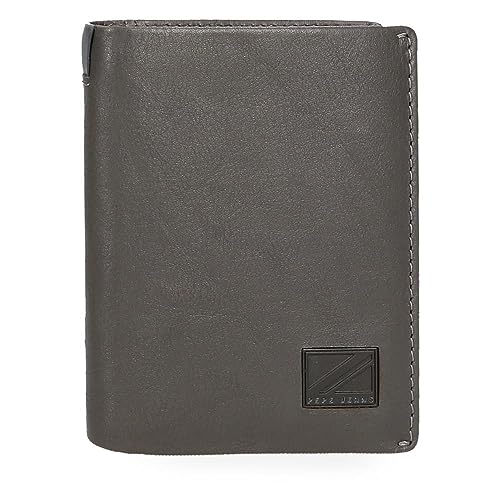Pepe Jeans Marshal Portfel pionowy z portmonetką Szary 8,5x10,5x1 cms Skóra, Szary, Talla única, Portfolio pionowe z toreb