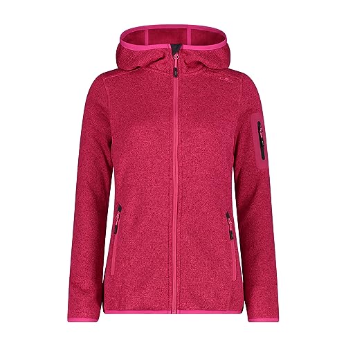 CMP damska kurtka Knit-Tech ze stałym kapturem, Fuxia-Antracyt, 52