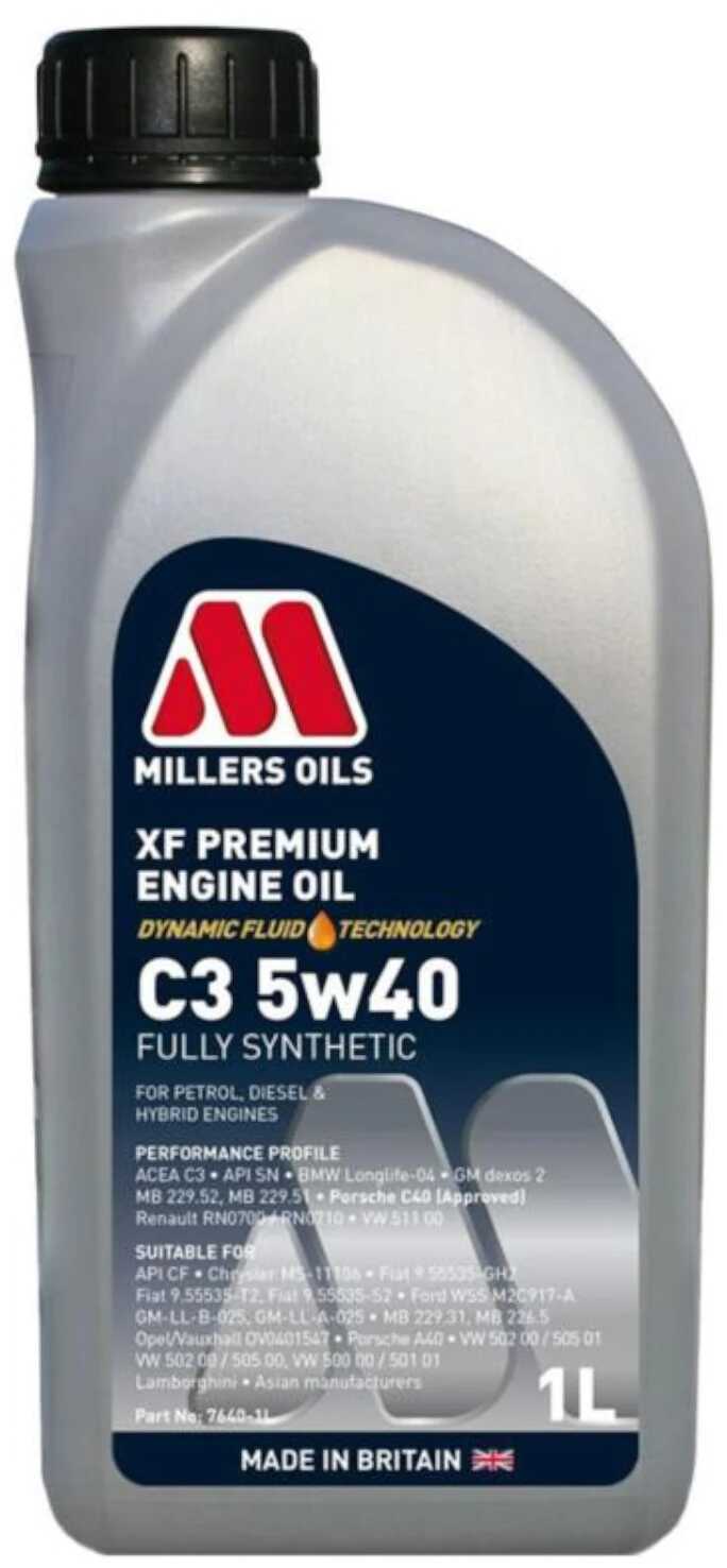 Millers XF Premium C3 5w40 - w pełni syntetyczny olej silnikowy 1L