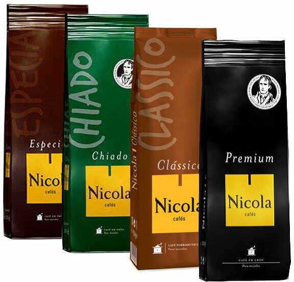 ZESTAW 4 portugalskich kaw ziarnistych Nicola dla profesjonalistów 4x1 kg