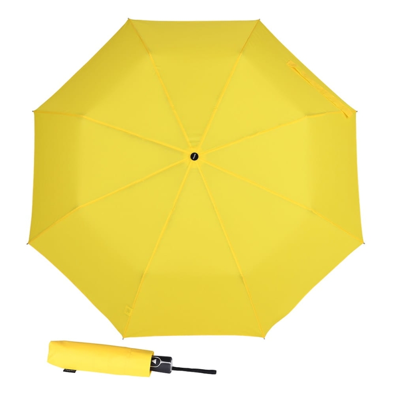 Parasolka damska składana automat żółta+ etui