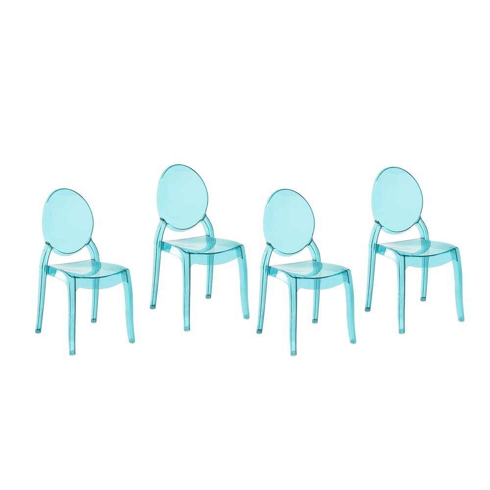 Фото - Стілець Beliani Zestaw 4 krzeseł do jadalni przezroczysty niebieski MERTON 