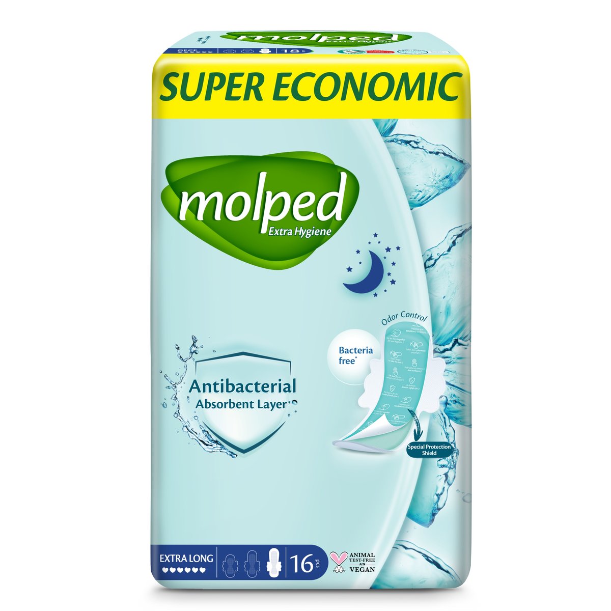 Molped, Antybakteryjne podpaski Extrahygiene, 16 szt.