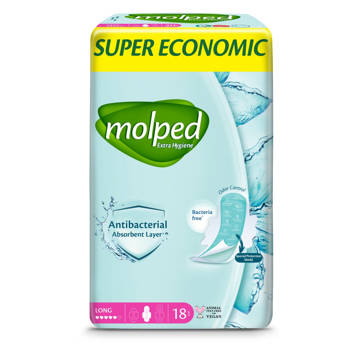 Molped, Antybakteryjne podpaski Extra Hygiene, 18 szt.
