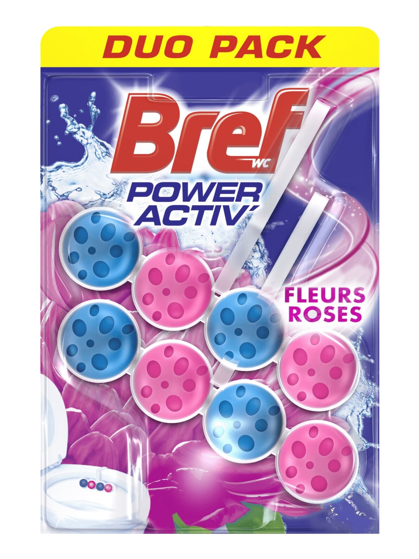 BREF WC Zawieszka 2x50g POWER ACTIV Pink Flowers