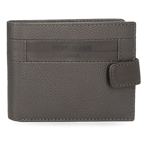 Pepe Jeans Checkbox poziomy portfel z zapięciem na kliknięcie, jeden rozmiar, szary, Talla única, poziomy portfel z zamkiem błyskawicznym, Szary, Taille unique, Poziomy portfel z zapięciem na