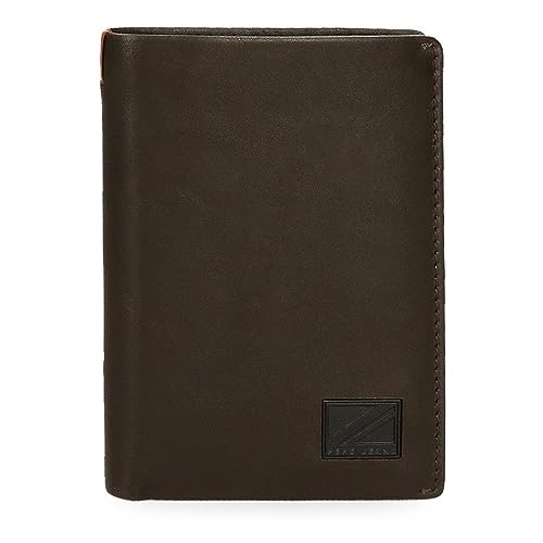 Pepe Jeans Marshal pionowy portfel z portmonetką, brązowy, 8,5 x 11,5 x 1 cm skóra, brązowy, rozmiar uniwersalny, pionowy portfel z portfelem, brązowy, Einheitsgröße, Pionowy portfel z portfelem
