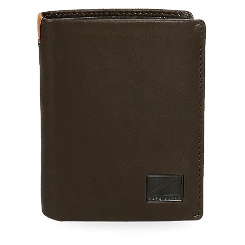Pepe Jeans Marshal Portfel pionowy z portmonetką Brązowy 8,5x10,5x1 cms Skóra, Brązowy, Talla única, Portfolio pionowe z toreb