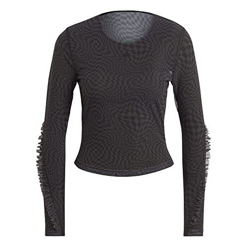 adidas Koszulka damska (Long Sleeve) Yga St AOP Ls, czarna, HR5076, M