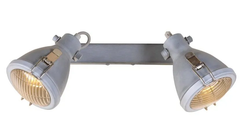 Szara lampa sufitowa dwa reflektory na listwie K6-M24